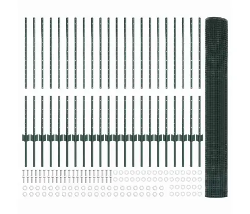 Tvora Su Stulpais Žalia 1 X 50 M Plienas Ir Pvc