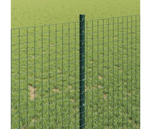 Metinātā Stieple Ar 22 U Stabiem, Zaļš 1X50 M Tērauda Vidaxl