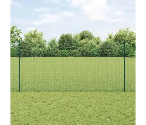 Metināta Vara Žogs Ar 22 U Stabiem Zaļš 1.2X50 M Tērauds Vidaxl