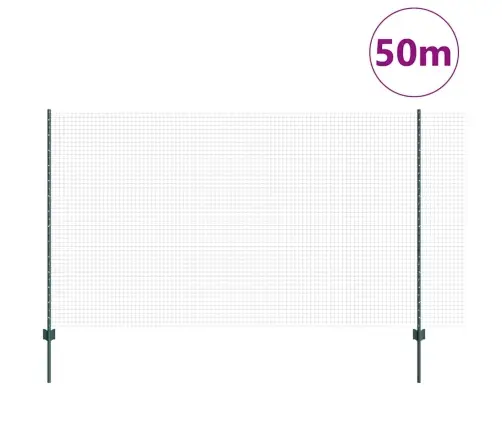 Metināta Stieple Ar 22 U Stabiem Zaļš 1.4X50 M Tērauds Vidaxl