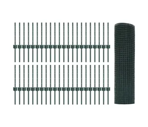 Tvora Su Stulpais Žalia 0,4 X 100 M Plienas Ir Pvc