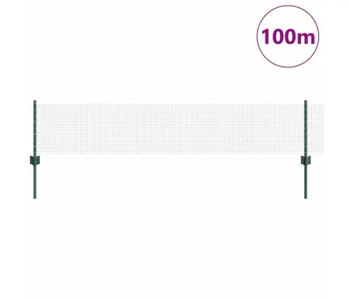 Tvora Su Stulpais Žalia 0,4 X 100 M Plienas Ir Pvc