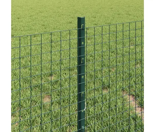 Metināts Vadu Žogs Ar 44 U Stabiem Zaļš 0.4X100 M Tērauds Vidaxl
