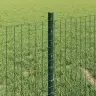 Metināts Vadu Žogs Ar 44 U Stabiem Zaļš 0.4X100 M Tērauds Vidaxl