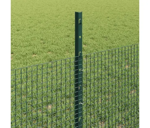 Savītais Metāla Žogs Ar 44 U Stabiem Zaļš 0.5X100 M Tērauds Vidaxl