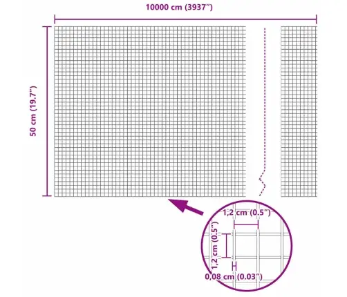 Savītais Metāla Žogs Ar 44 U Stabiem Zaļš 0.5X100 M Tērauds Vidaxl