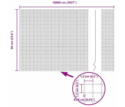 Tvora Ir Stulpas Žalia 0,6 X 100 M Plienas