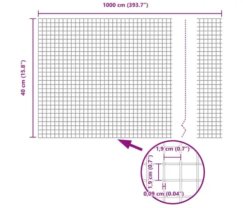 Tvora Su Stulpais Pilka 0.4 X 10 M Plienas