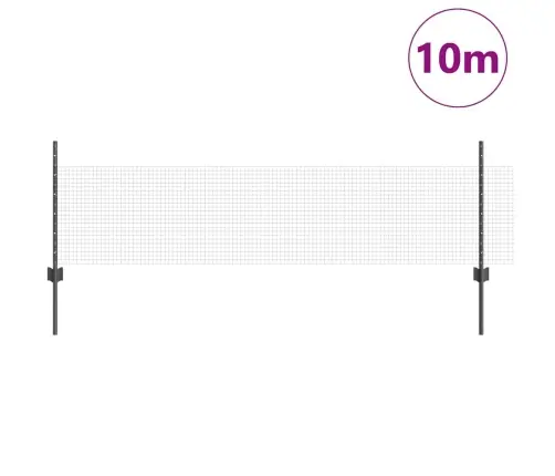Dārza Žogu Komplekts 2 Gabali Pelēks Cinkots Tērauds 10 X 0.5 M Vidaxl