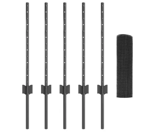 Vistas Tīkla Žoga Komplekts 2 Gabali Pelēks Cinkots Metāls Vidaxl