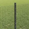 Metināts Stieņu Žogs Ar 5 U Stiprinājumiem, Pelēks 0.6X10 M Tērauds Vidaxl