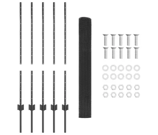 Vistu Sieta Žoga Komplekts 2 Gabali Pelēks Metāla 10 X 1 M Vidaxl