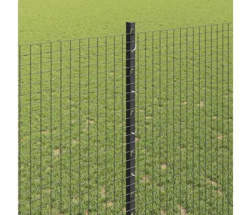 Metināts Stiepļu Žogs Ar 10 U Stabiem Pelēks 1.4X10 M Tērauds Vidaxl