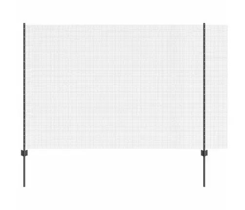 Metināts Stieples Žogs Ar 10 U Stabiem Pelēks 1.6X10 M Tērauds Vidaxl