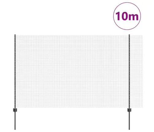 Tvora Su Stulpais Pilka 1,6 X 10 M Plienas Ir Pvc