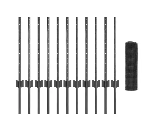 Vistu Sieta Komplekts 2 Gab. Pelēks Tērauds, Pvc 25 X 0.5 M Vidaxl