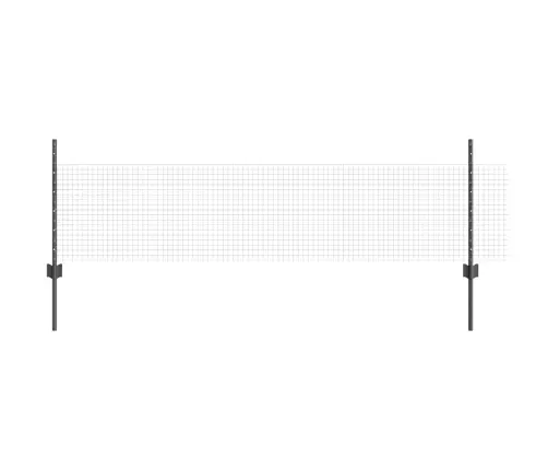 Vistu Sieta Komplekts 2 Gab. Pelēks Tērauds, Pvc 25 X 0.5 M Vidaxl