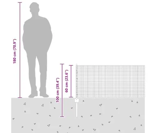 Metināta Stieple Žogs Pelēks 0,6X25 M Vidaxl