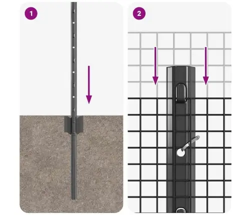 Tvora Su Stulpais Pilka 0.8 X 25 M Plienas