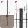 Tvora Su Stulpais Pilka 0.8 X 25 M Plienas