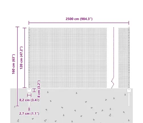 Pelēks Metināts Stieņu Žogs Ar 22 U Mietiem 1.2X25 M Tērauds Vidaxl