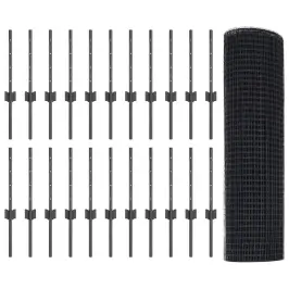 Tvora Su Stulpais Pilka 0.4 X 50 M Plienas