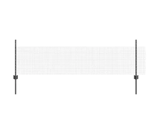 Pelēkais Savilktais Metāla Žogs Ar 22 U Stabiem 0.5X50 M Vidaxl