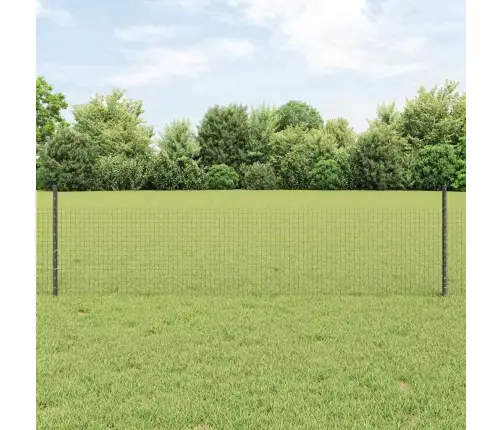 Blakusmetāla Žogs Ar 22 U Stabiem Pelēks 0.5X50 M Tērauds Vidaxl