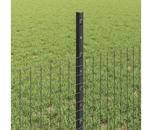 Blakusmetāla Žogs Ar 22 U Stabiem Pelēks 0.5X50 M Tērauds Vidaxl