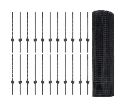 Tvora Su Stulpais Pilka 0.6 X 50 M Plienas