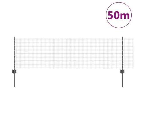 Tvora Su Stulpais Pilka 0,6 X 50 M Plienas Ir Pvc