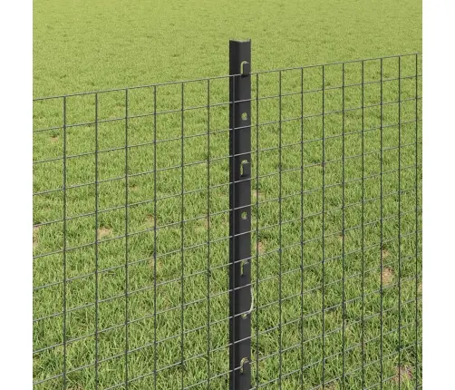 Pelēks Metināts Stieples Žogs Ar 22 U Stabiem 0.8X50 M Tērauda Vidaxl