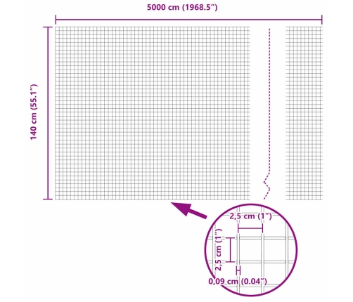 Tvora Su Stulpais Pilka 1.4 X 50 M Plienas
