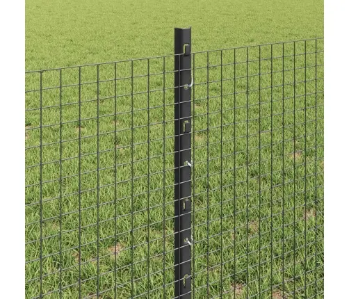 Veltā Dwire Žogs Ar 44 U Stabiem Pelēks 0.6X100 M Tērauds Vidaxl