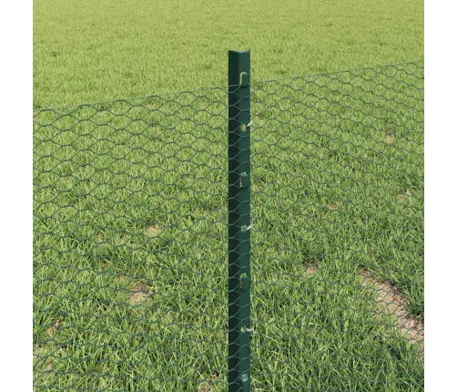 Dārza Stabi 5 Gab. U-Kanāls Zaļš 40 Cm Tērauds Vidaxl