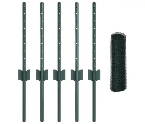 Sešstūra Dārza Žoga Komplekts 2 Gabali Zaļš Vidaxl