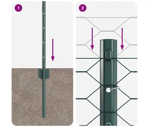 Žogu Stabi 11 Gabali U-Kanāls Zaļš 120 Cm Tērauds Vidaxl