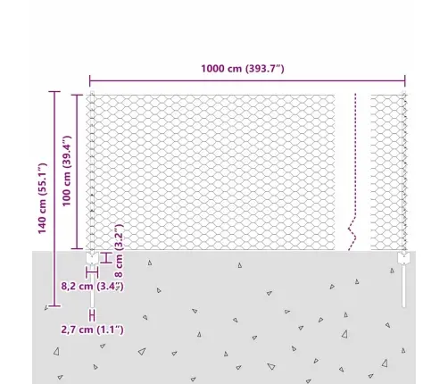 Tvora Su Stulpais Žalia 1 X 10 M Plienas