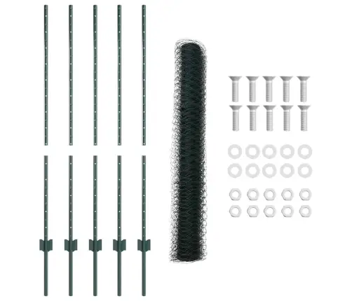 Žoga Stabi 5 Gab. U-Veida Kanāls Zaļš 120 Cm Metāls Vidaxl