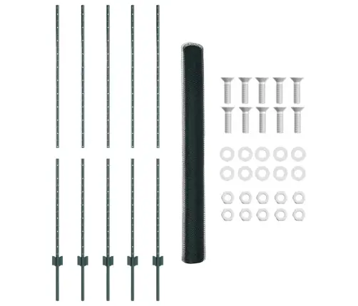 Tvora Su Stulpais Žalia 1.5 X 10 M Plienas