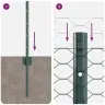 Tvora Su Stulpais Žalia 0.6 X 25 M Plienas