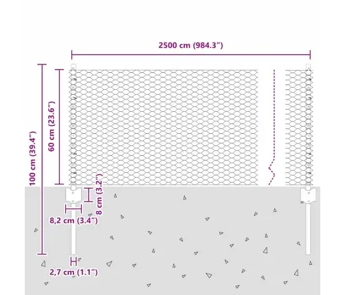 Aed Koos Postidega Roheline 0.6 X 25 M Teras