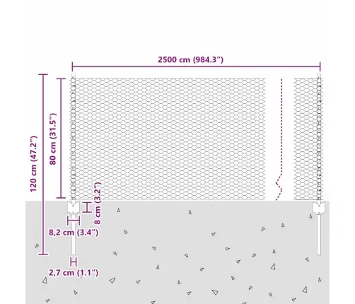 Žoga Stabi 11 Gab. U-Kanāls Zaļš 80 Cm Tērauds Vidaxl