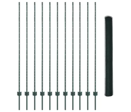 Žogu Stabi 11 Gab. U-Kanāls Zaļš 160 Cm Tērauds Vidaxl