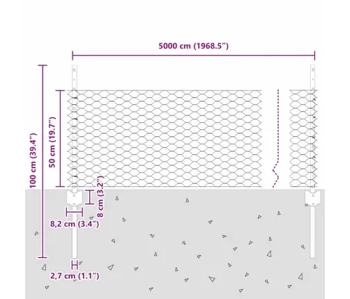 Nožogojuma Stabi 11 Gab. U-Kanāls Zaļš 60 Cm Tērauds Vidaxl