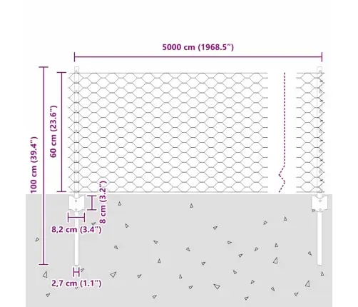 Žogu Stabi 11 Gab. U-Kanāls Zaļš 60 Cm Tērauds Vidaxl