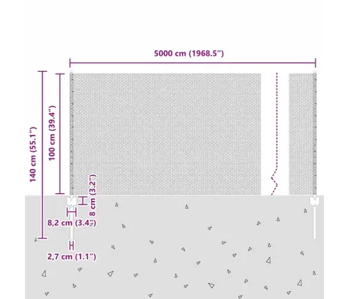 Aed Koos Postidega Roheline 1 X 50 M Teras