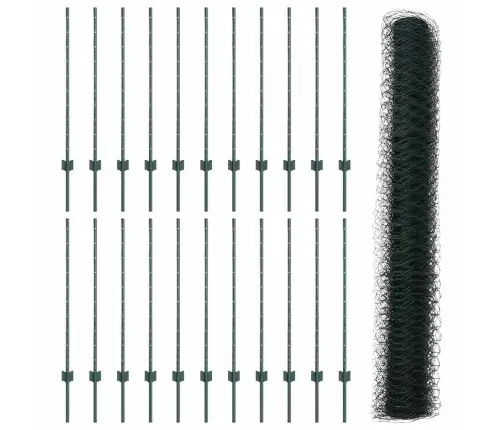 Vidaxl Žoga Stabi 11 Gab U-Formas Zaļi 100 Cm Tērauds