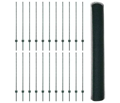 Žogu Stabi 11 Gab. U-Kanāls Zaļš 120 Cm Tērauds Vidaxl