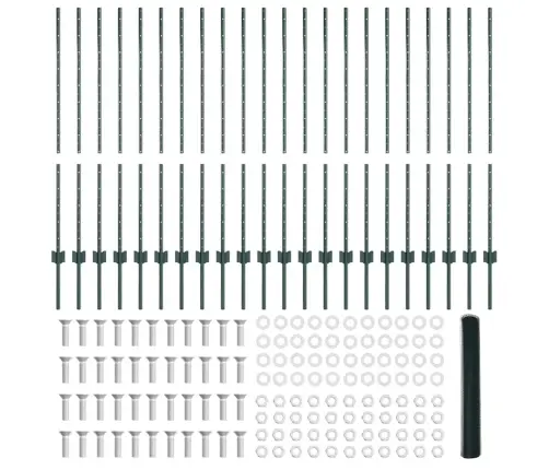 Žogu Stabi 11 Gab. U-Kanāls Zaļš 120 Cm Tērauds Vidaxl